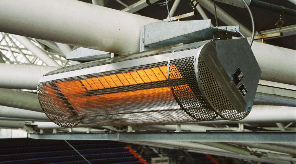 Infrared gas heaters are used in football stadiums.