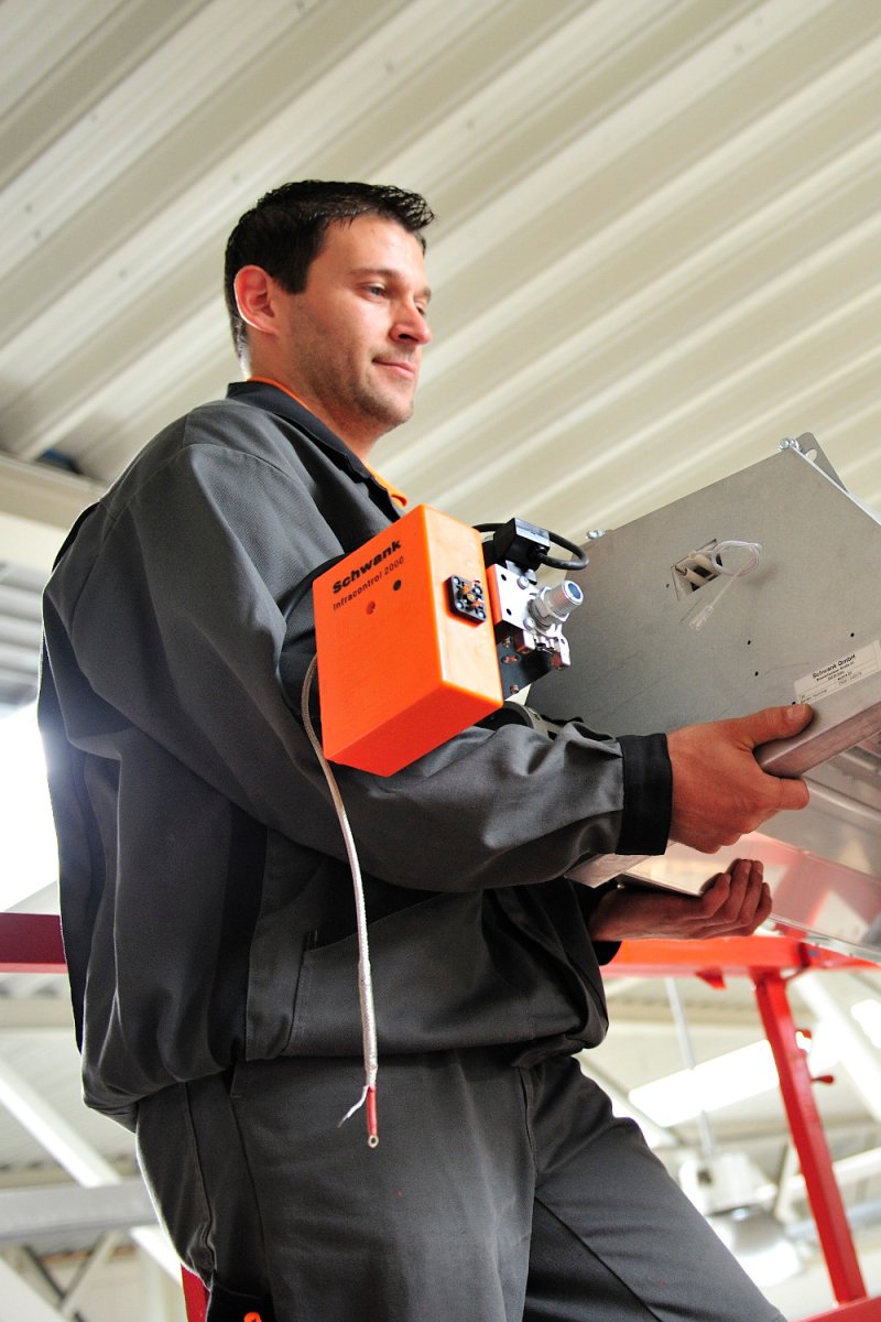 A Schwank service technician commissioning new products.